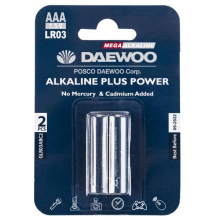 باتری نیم قلمی دوو مدل Daewoo Alkaline Plus Power بسته 2 عددی کد 6102